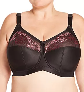 Swiss Embroidery Wireless Softcup Bra Black 52F