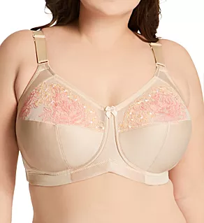 Swiss Embroidery Wireless Softcup Bra Nude 38D