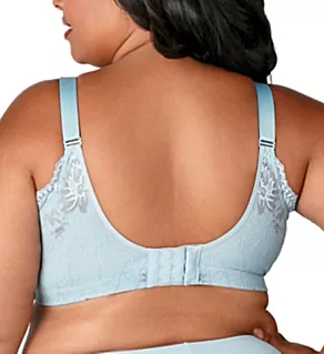 Microfiber & Lace Molded Softcup Wireless Bra Aqua Sky 36D
