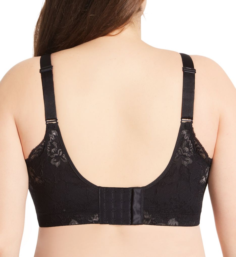 Elila Microfiber & Lace Molded Softcup Wireless Bra Black 46I  - Image 2