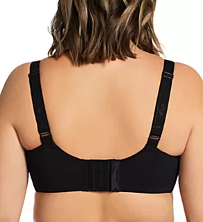 Stretch Lace Overlay Microfiber Underwire Bra Black 36E