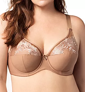 Embroidered Microfiber Underwire Bra Mocha 36D