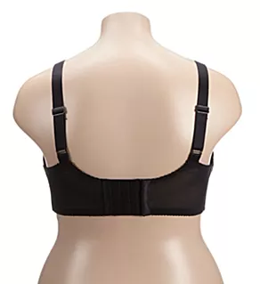 Embroidered Microfiber Underwire Bra Black/Silver 36D