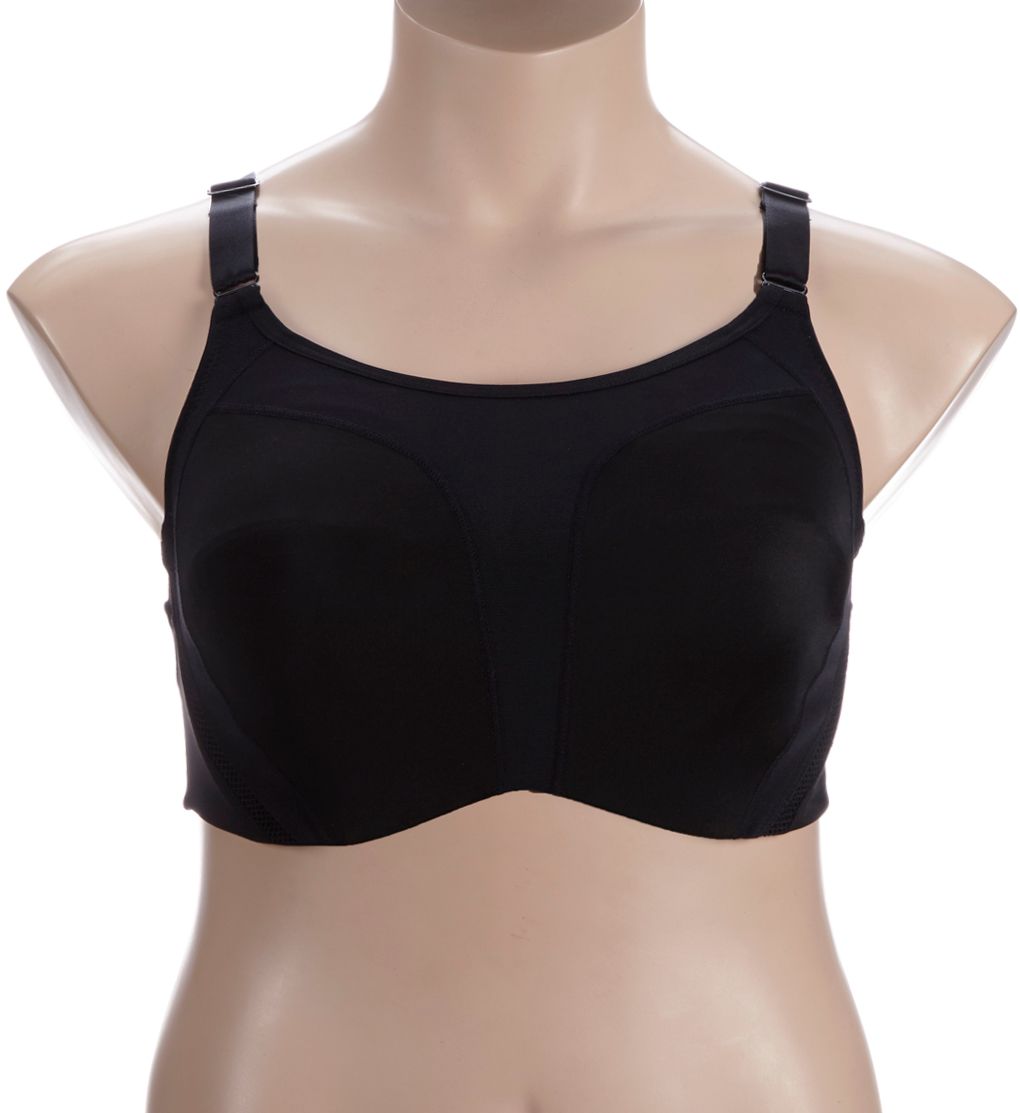 Elila Microfiber Underwire Sports Bra Black 44J  - Image 1