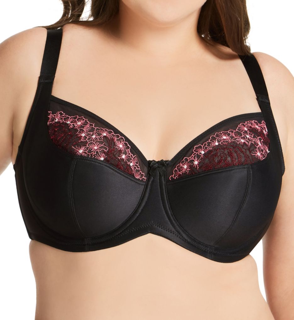 Elila Swiss Embroidered Soft Cup Wire-free Bra - Black