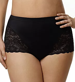 Cheeky Stretch Lace Panties Black 2X