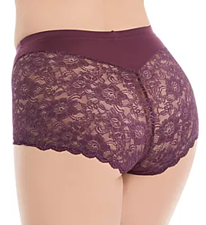 Cheeky Stretch Lace Panties Plum 2X