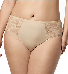 Lace and Microfiber Panty Nude 2X