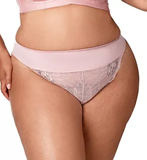 Microfiber & Lace Tanga Panty Dusty Rose M