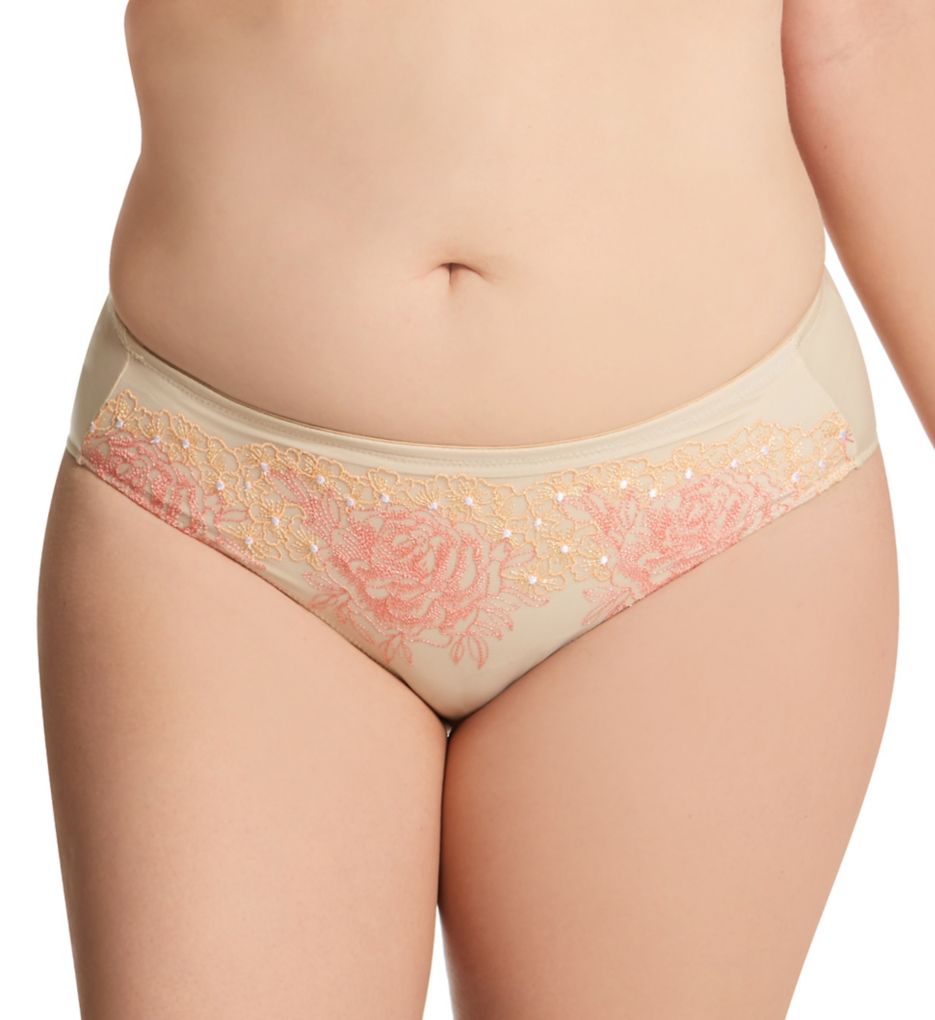 Classic pink microfibre and lace panty