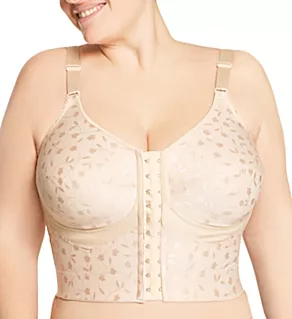 Jacquard Wireless Soft-cup Front Hook Longline Bra Nude 40C