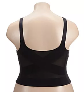 Jacquard Wireless Soft-cup Front Hook Longline Bra Black 40C