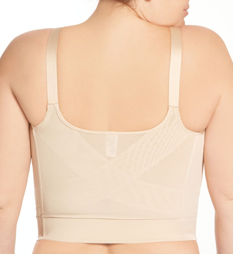 Elila Jacquard Wireless Soft-cup Front Hook Longline Bra Nude 50E  - Image 2