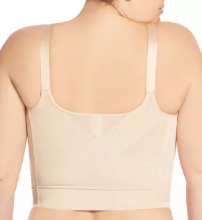 Jacquard Wireless Soft-cup Front Hook Longline Bra