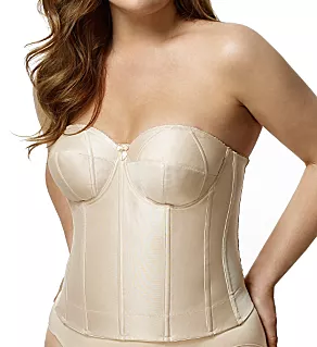 Long Strapless Longline Underwire Bra Nude 34B