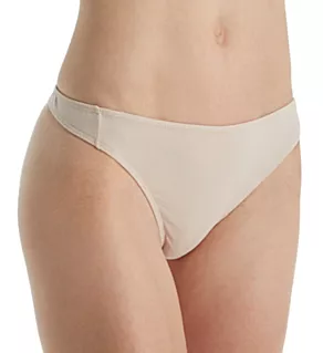 The Essentials Cotton Mid Rise Thong Beige XL