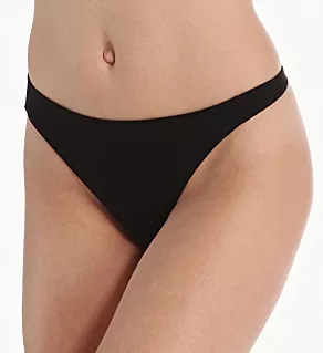 The Essentials Cotton Mid Rise Thong Black XL