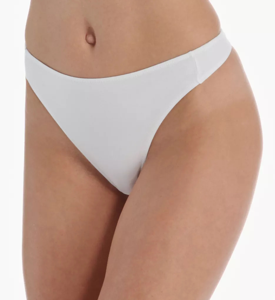 The Essentials Cotton Mid Rise Thong White S