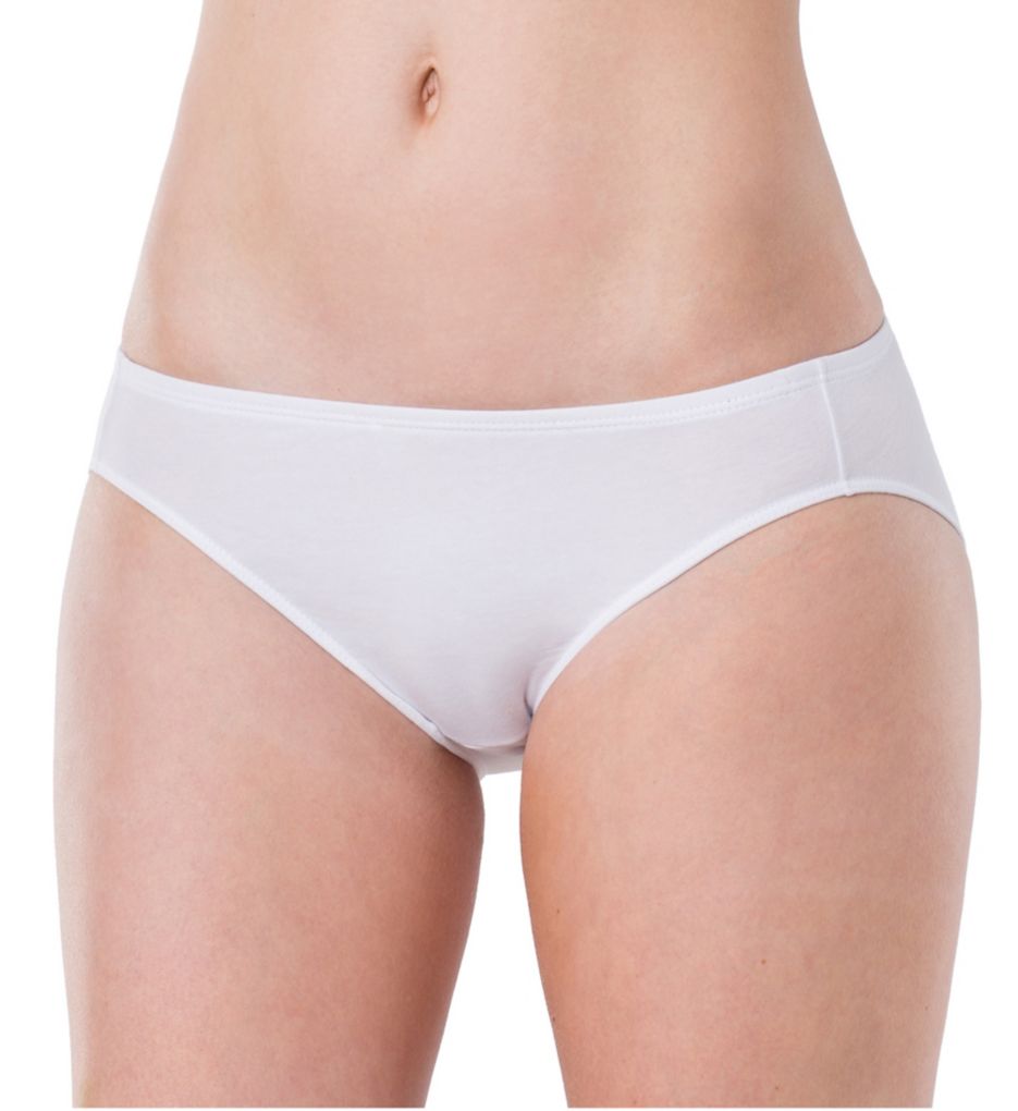 Elita Women's Cotton Hi-Cut Bikini Brief Panty in White | Size Large | HerRoom.com