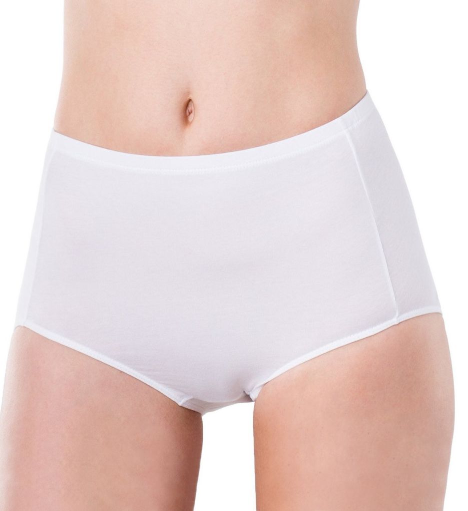 Elita Women's The Essentials Cotton Classic Full Brief Panty in White | Size Large | HerRoom.com