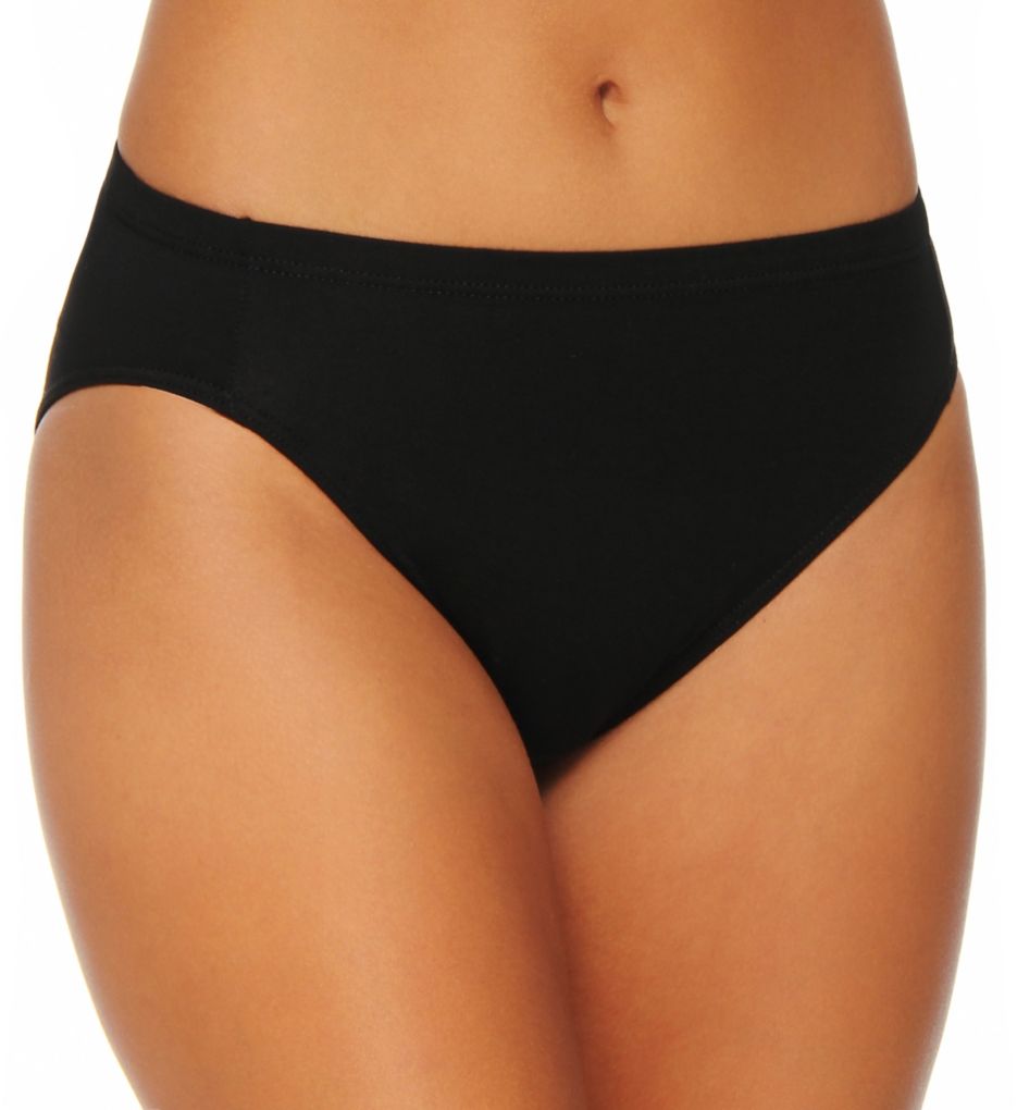 Elita Women's The Essentials Cotton Hi-Cut Brief Panty in Black | Size Small | HerRoom.com