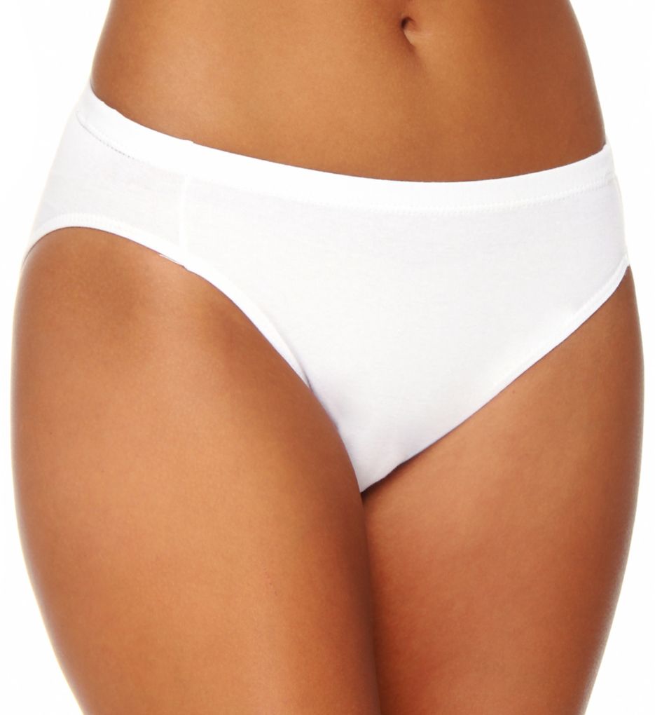 Elita Women's The Essentials Cotton Hi-Cut Brief Panty in White | Size Large | HerRoom.com