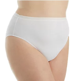 Plus Size Microfiber Hi-Cut Brief Panty Porcelain XL