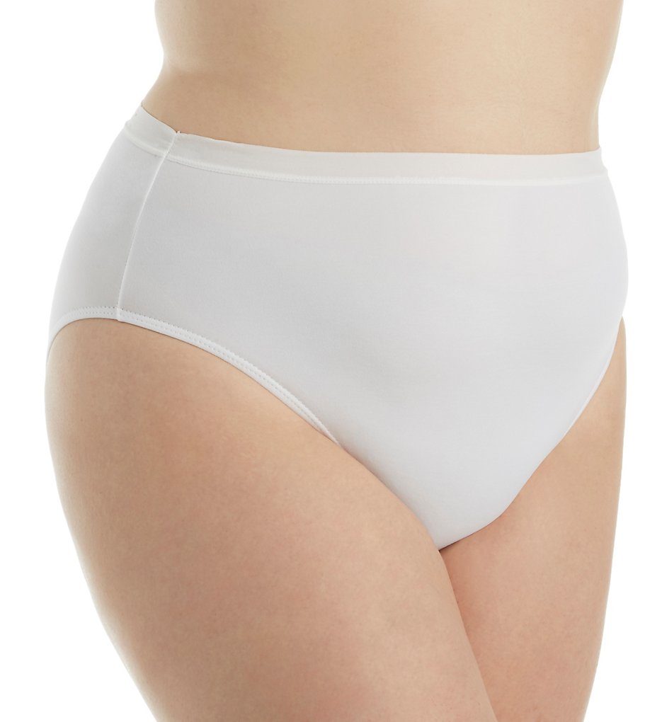 Elita : Elita 6142 Plus Size Microfiber Hi-Cut Brief Panty (Porcelain 3X)