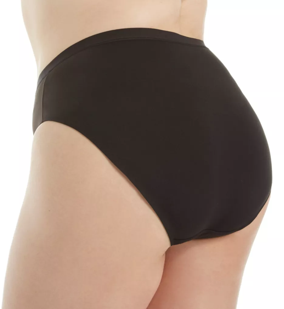 Plus Size Microfiber Hi-Cut Brief Panty Ebony XL