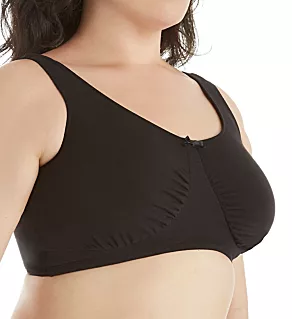 Plus Size Cotton Cami Bra Black 44