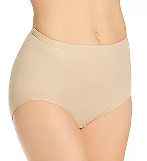Silk Magic Microfiber Full High Cut Brief Panty Classic Beige M