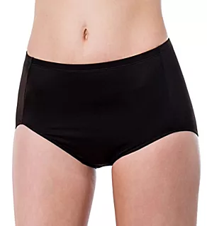 Silk Magic Microfiber Full High Cut Brief Panty Ebony M