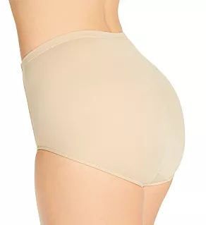 Silk Magic Microfiber Full High Cut Brief Panty Classic Beige M