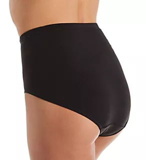 Silk Magic Microfiber Full High Cut Brief Panty Ebony M