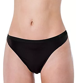 Silk Magic Microfiber Mid Rise Thong Ebony XL