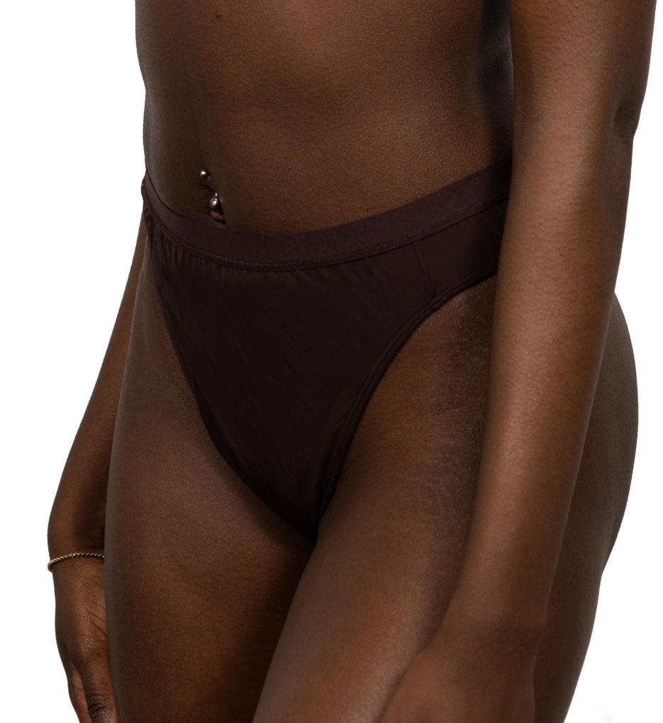 Elita Women's Silk Magic Microfiber Mid Rise Thong Panty in Beige | Size Large | HerRoom.com
