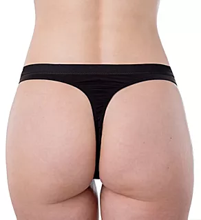 Silk Magic Microfiber Mid Rise Thong Ebony XL