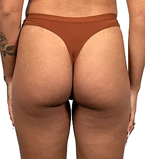 Silk Magic Microfiber Mid Rise Thong Mahogany S