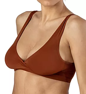 Silk Magic Microfiber Crossover Cami Bra Mahogany 32
