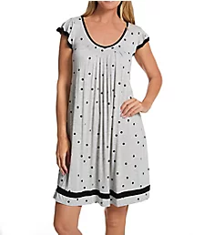 Yours To Love Short Sleeve Chemise Grey Heather Dot S