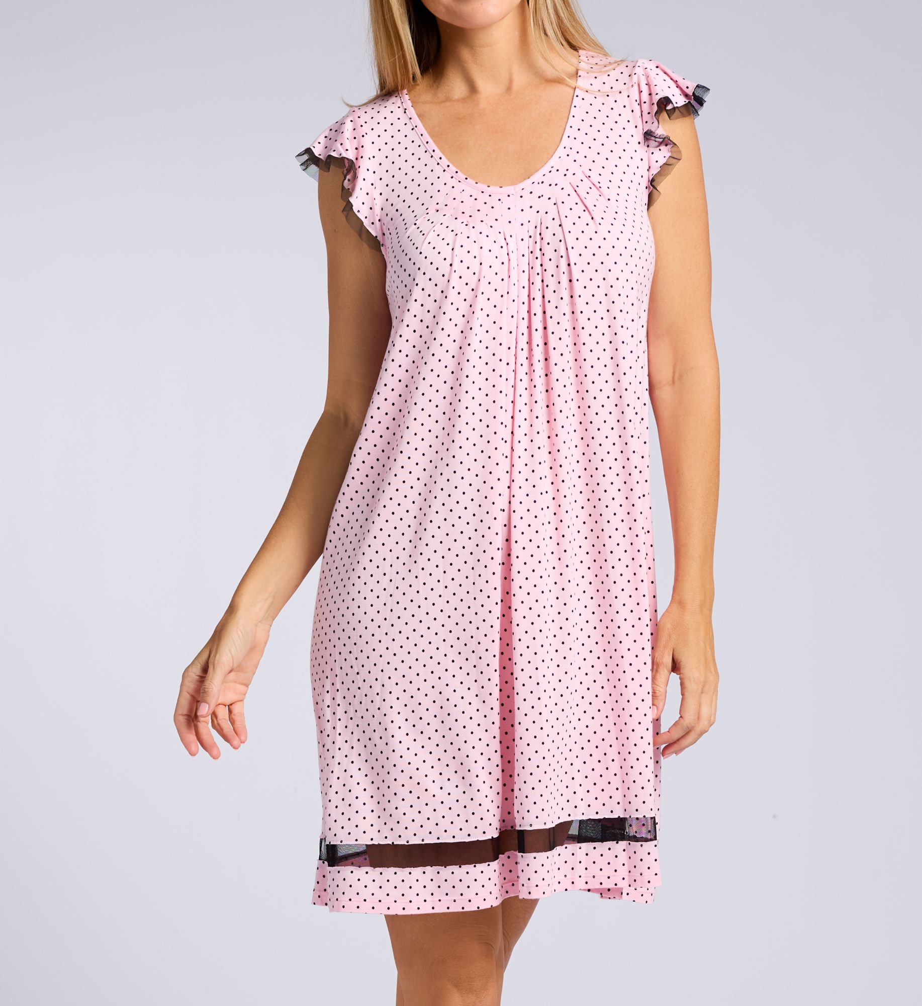 Ellen Tracy Women's Yours To Love Short Sleeve Chemise in Pink Print | Size: XL | HerRoom.com