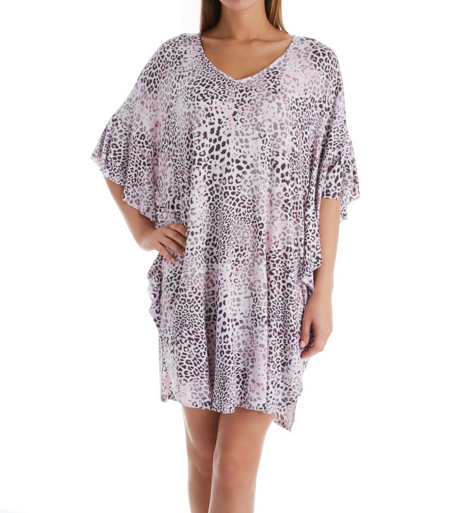 Animal Flutter Sleeve Short Caftan-fs