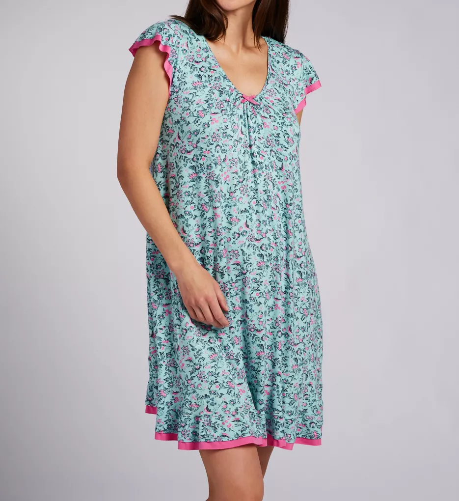 Jersey Short Sleeve Chemise Jacobean Floral S