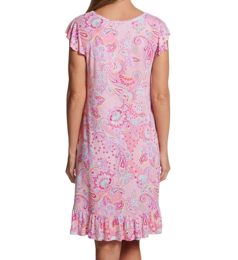 Pink Paisley Short Sleeve Chemise-bs