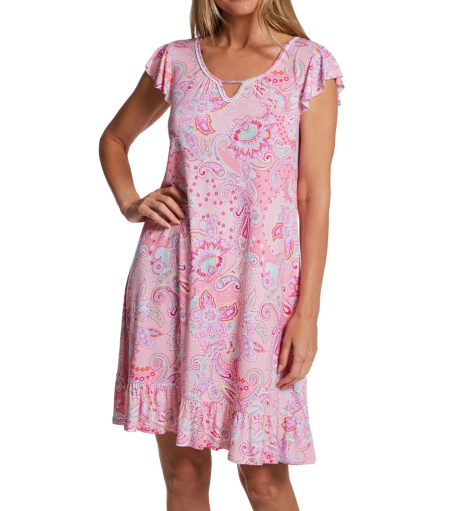 Pink Paisley Short Sleeve Chemise