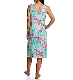 Tropical Sleeveless Midi Gown w/ Soft Bra