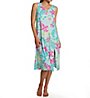 Ellen Tracy Tropical Sleeveless Midi Gown w/ Soft Bra
