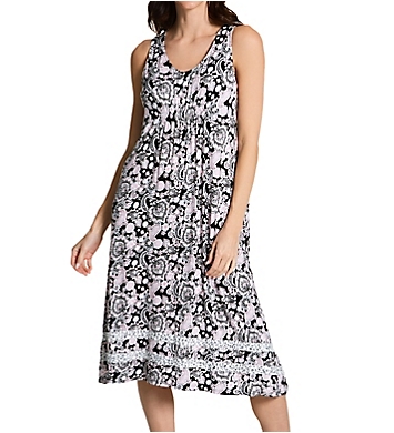 Ellen Tracy Paisley Midi Gown with Soft Bra
