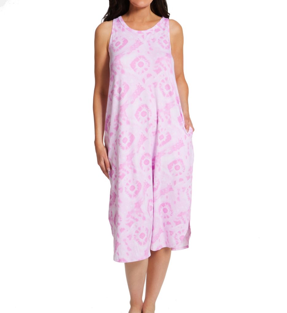 Ellen Tracy Lavender Tie Dye Midi Lounge Dress Lavender Tie Dye S  - Image 1