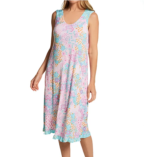 Ellen Tracy Paisley Sleeveless Midi Gown with Soft Bra 8225529